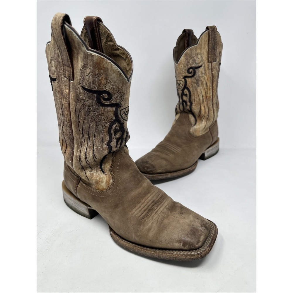 ARIAT MESTENO WESTERN BOOTS SQUARE TOE 10018306 Triple Stitch Welt Mens 8.5D